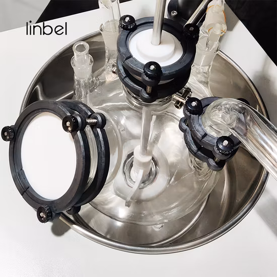 Reactor de vidrio al vacío de una sola capa grande para laboratorio químico